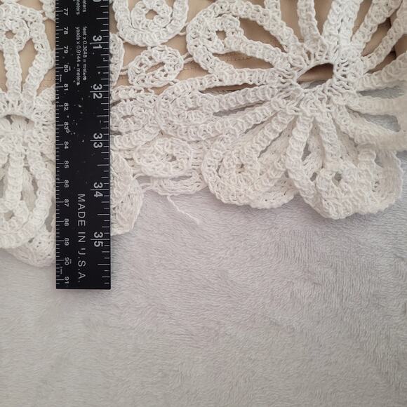 Steve Madden Sz 8 Daisy Optic White Floral‎ Crochet Embroidered Vacation Dress - Picture 8 of 8